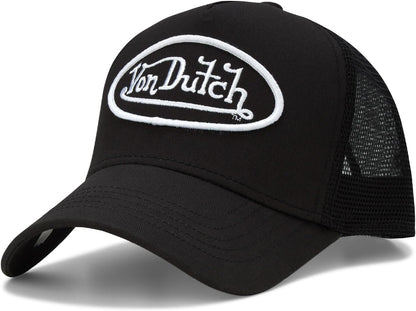 Von Dutch Unisex Trucker Hat - Retro Classic Solid Color Mesh Back Snapback Baseball Cap for Men & Women.