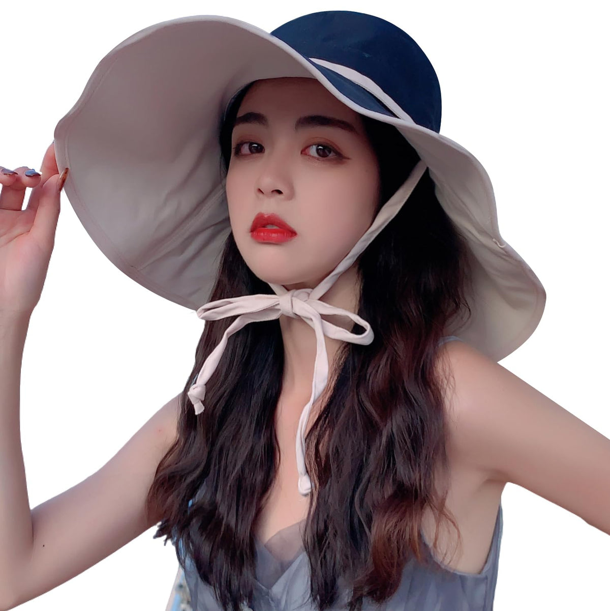 HUAMULAN Women Summer Vacation Wide Brim Sun Hat Reversible Fishing Hats