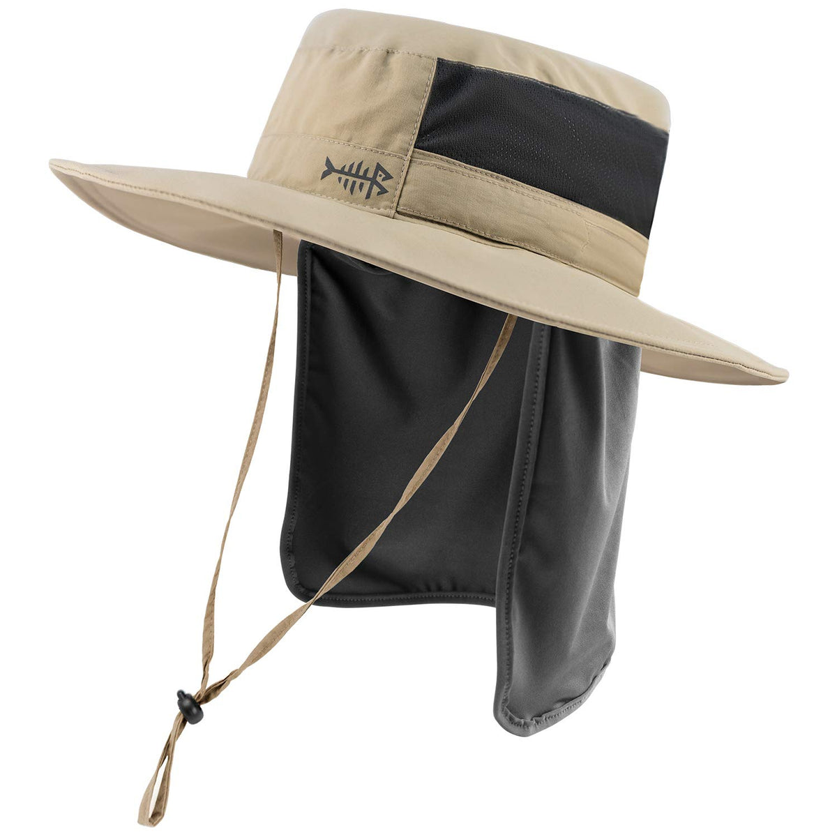 BASSDASH UPF 50+ Sun Fishing Hat Water Resistant with Detachable Neck Flap