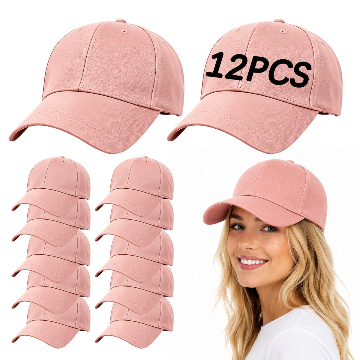 Baseball Cap for Men Women,with Ventilation Eyelets, Adjustable Fit for Hiking Fishing Running Golf