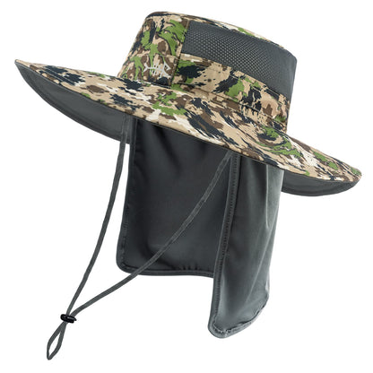 BASSDASH UPF 50+ Sun Fishing Hat Water Resistant with Detachable Neck Flap