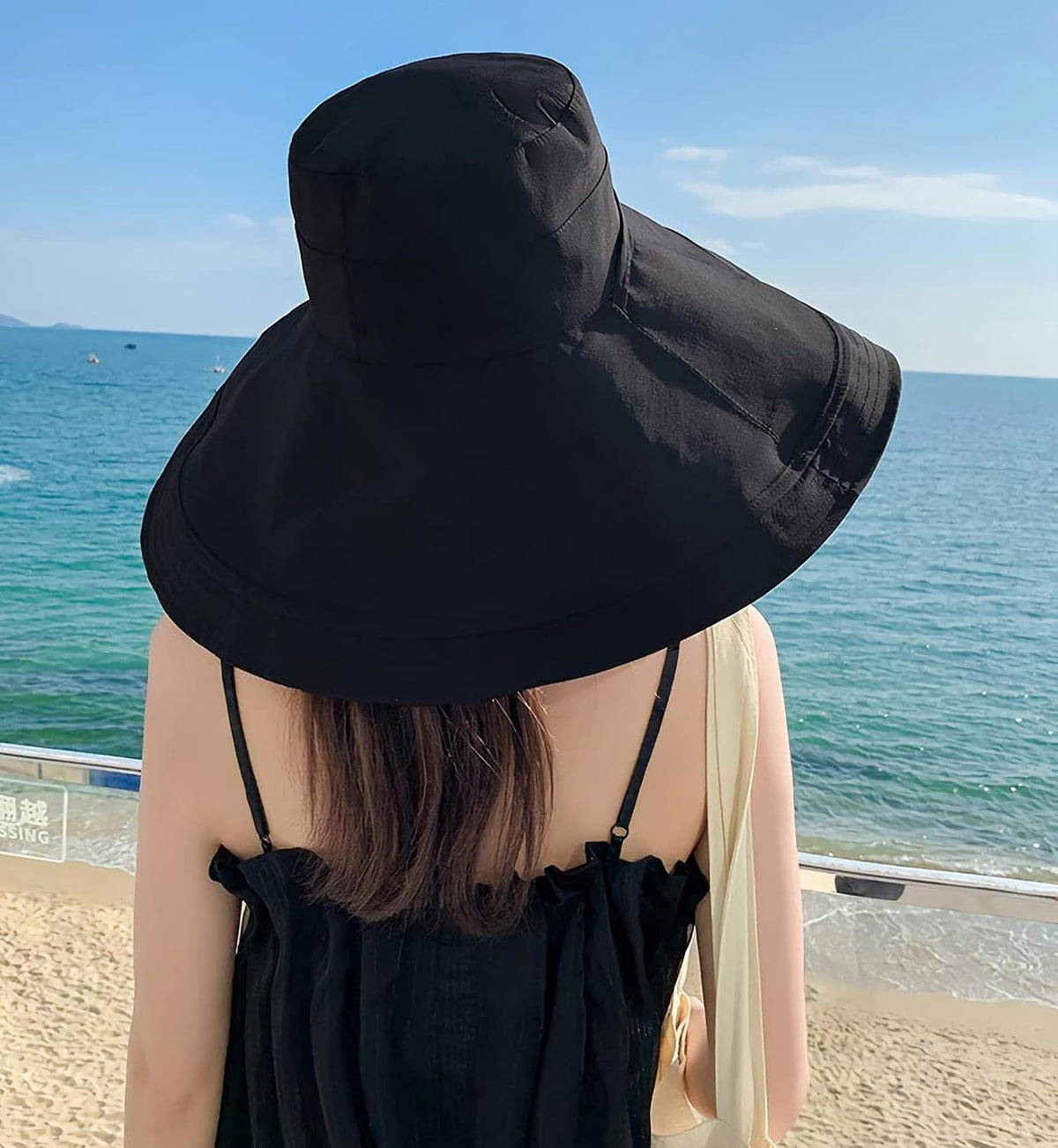 HUAMULAN Women Summer Vacation Wide Brim Sun Hat Reversible Fishing Hats