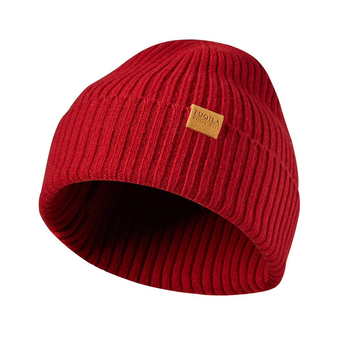 100% Merino Wool Cuff Beanie Hat, Unisex Warm Winter Caps Soft, Breathable & Cozy Stretchy Knitted Cuffed Cap