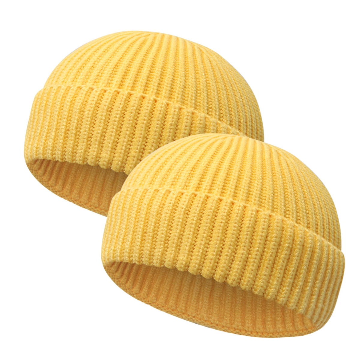 Wool Fisherman Beanies for Men Women Short Cuff Knit Beanie