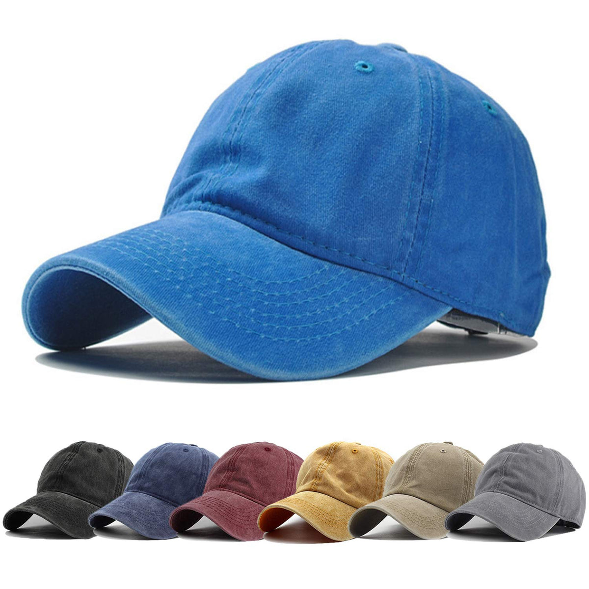 HH HOFNEN Baseball Cap Washed Cotton Unstructured Vintage Hat for Men Women