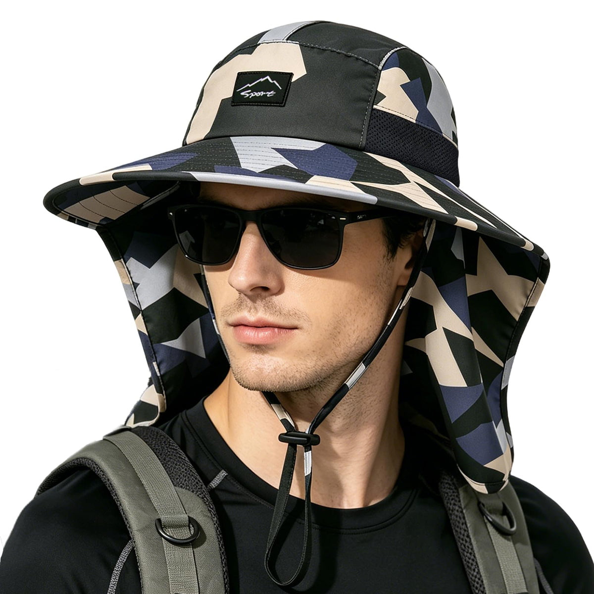 Rosoz Outdoor Sun Hat for Men Women, UPF 50+Fishing Hat with Neck Flap