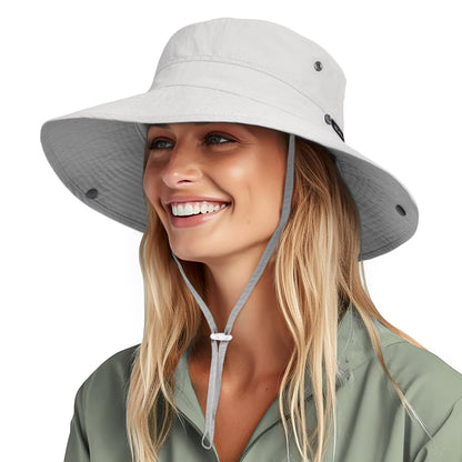 FURTALK Sun Hats for Women Ponytail Wide Brim Summer Packable Cowboy Hat