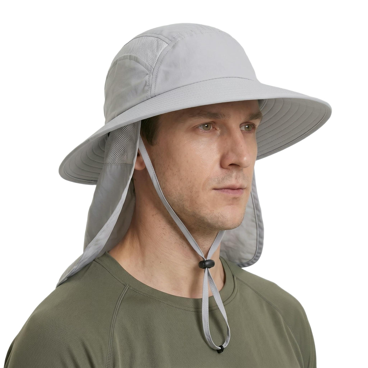 Home Prefer UPF 50+ Sun Hat with Neck Flap Wide Brim Fishing Hat for Men