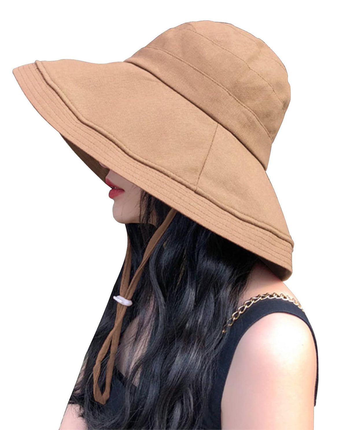Wide Brim Bucket Hat - UPF50+ Protection Travel Beach Sun Hat with Semi-Rigid Adjustable Foldable Brim