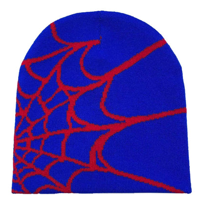 Pooyikoi Y2K Gothic Spider Pattern Wool Acrylic Knitted Hat Women Beanie Winter Warm Beanies Men Casual Skullies Outdoor