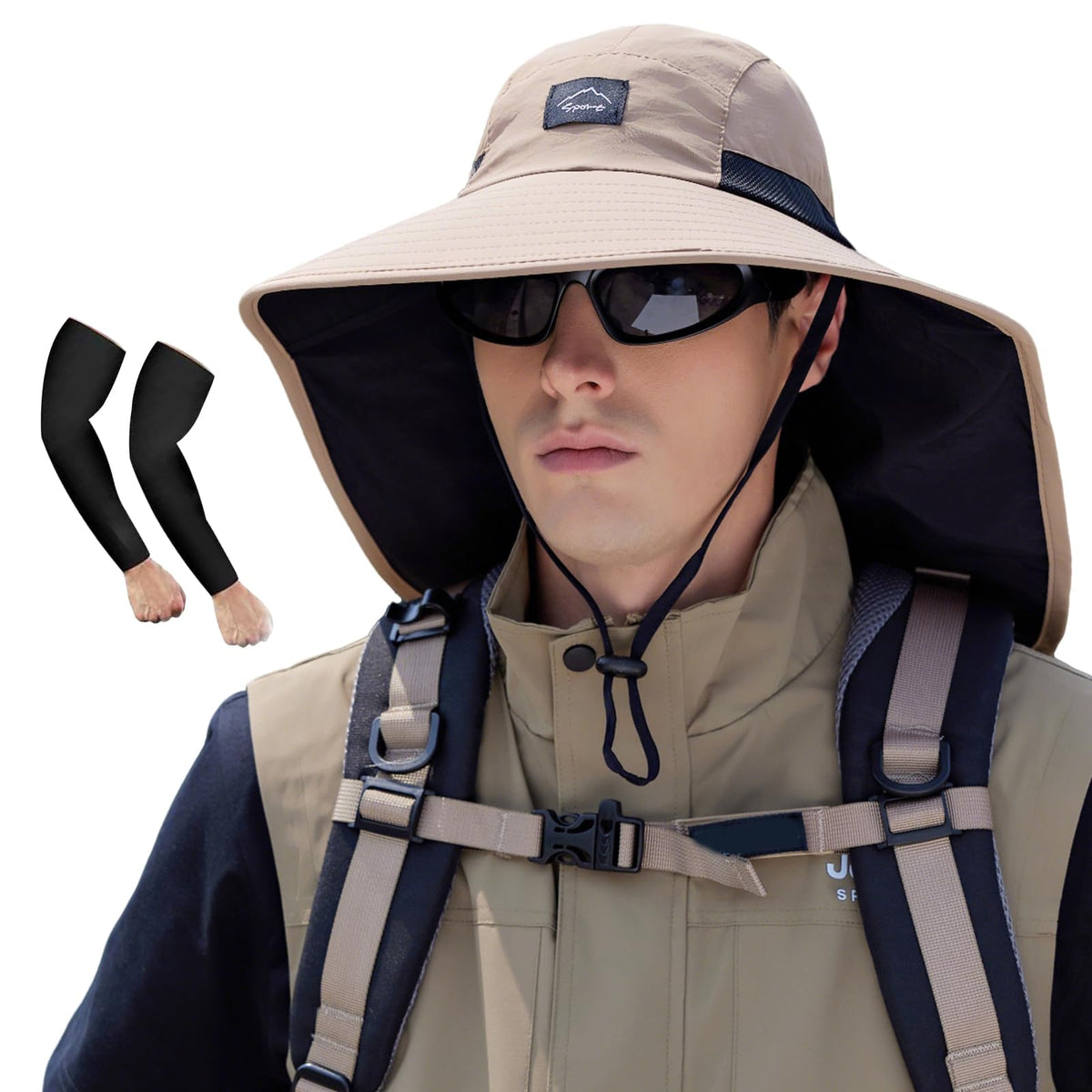 Rosoz Outdoor Sun Hat for Men Women, UPF 50+Fishing Hat with Neck Flap