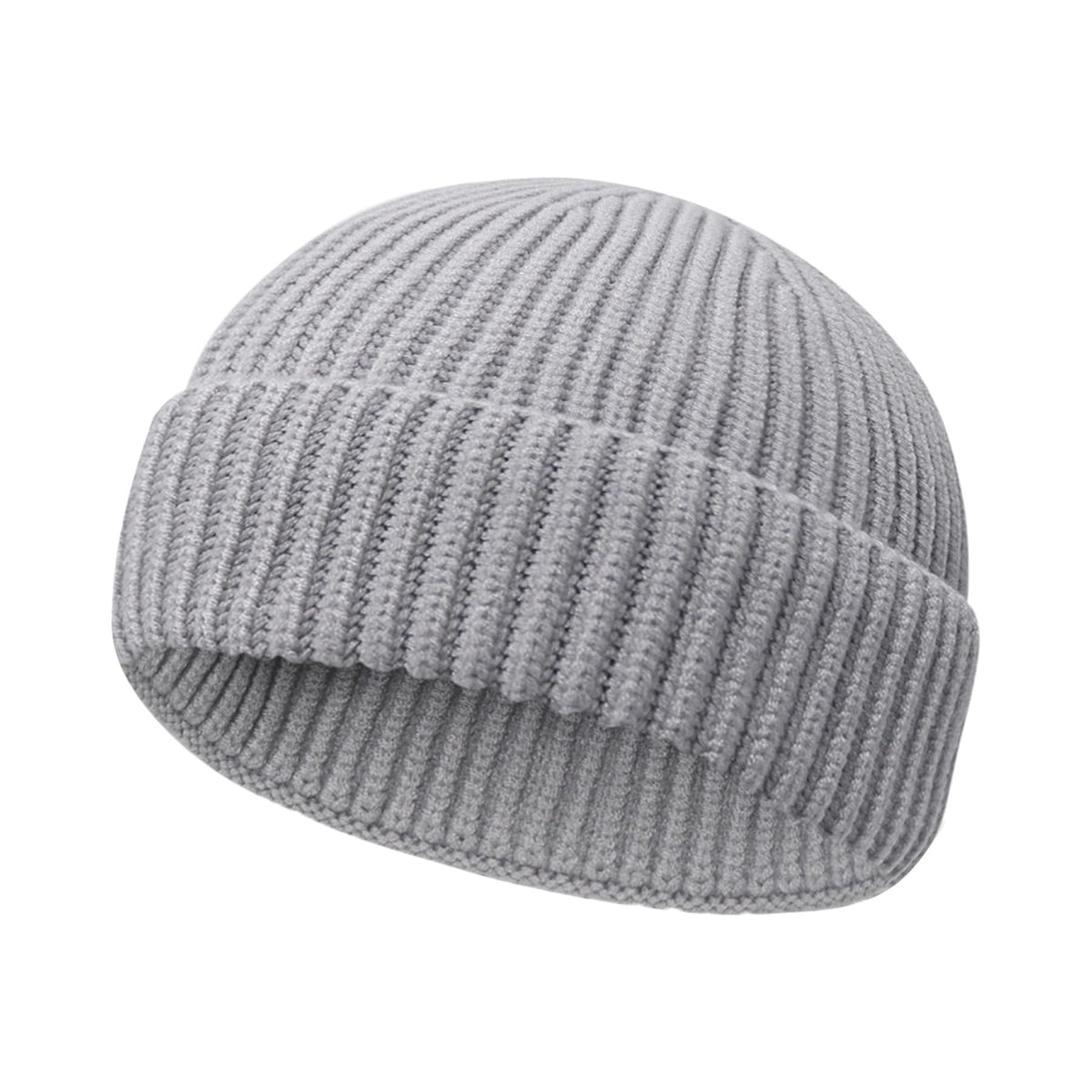 Wool Fisherman Beanies for Men Women Short Cuff Knit Beanie