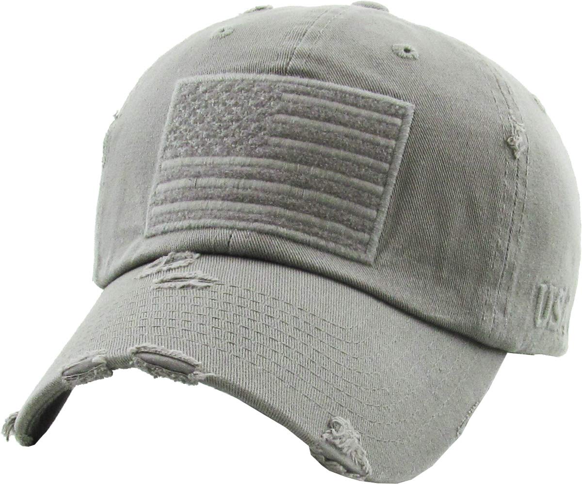 KBETHOS Flag USA America Military Thin Blue Line Thin Red Line Vintage Distressed Baseball Cap Dad Hat Unisex Adjustable…