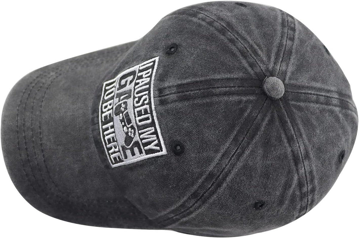 I Paused My Game to Be Here Hat for Men Women, Funny Gamer Baseball Cap