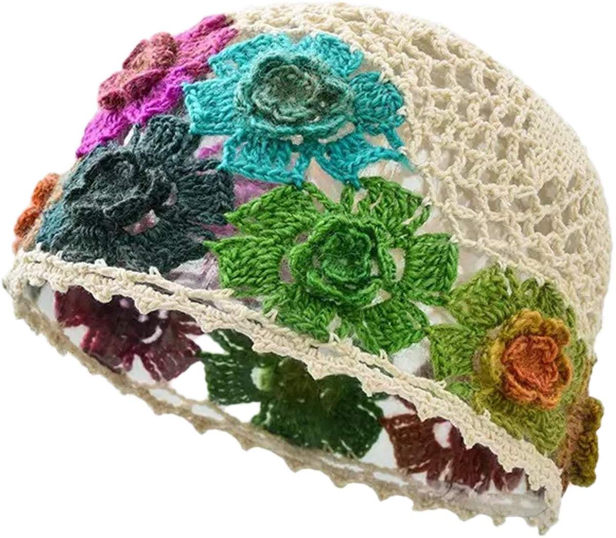 Crochet Hat for Women Cotton Slouchy Beanie Knitted Handmade Skull Cap for Travel Daily Wear