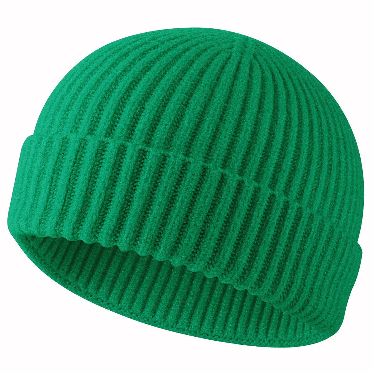 ROYBENS Swag Wool Knit Cuff Short Fisherman Beanie for Men Women Winter Hat
