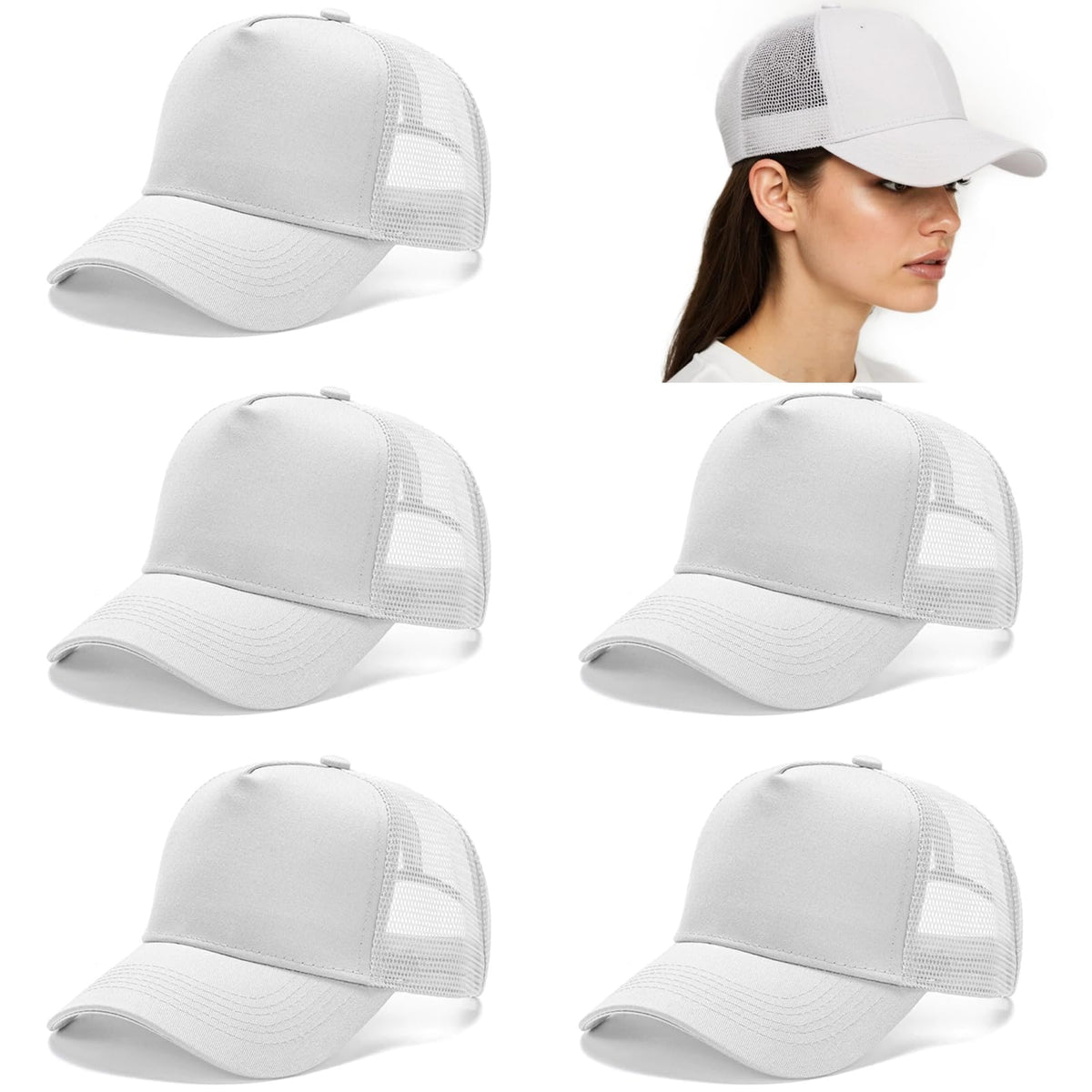 5/6 Packs Vintage Washed Plain Baseball Cap Distressed Dad Golf Hat for Men Women