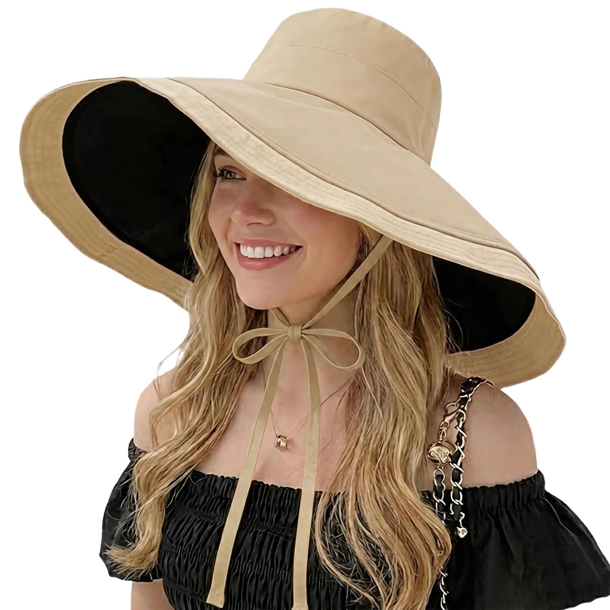 HUAMULAN Women Summer Vacation Wide Brim Sun Hat Reversible Fishing Hats