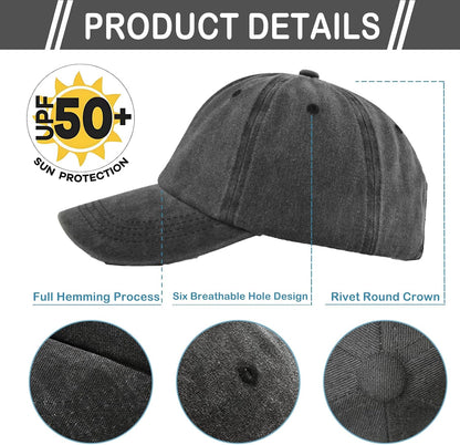 8 Pack Vintage Washed Baseball Cap Golf Dad Hat Distressed Cotton Plain Trucker Hats for Men Women