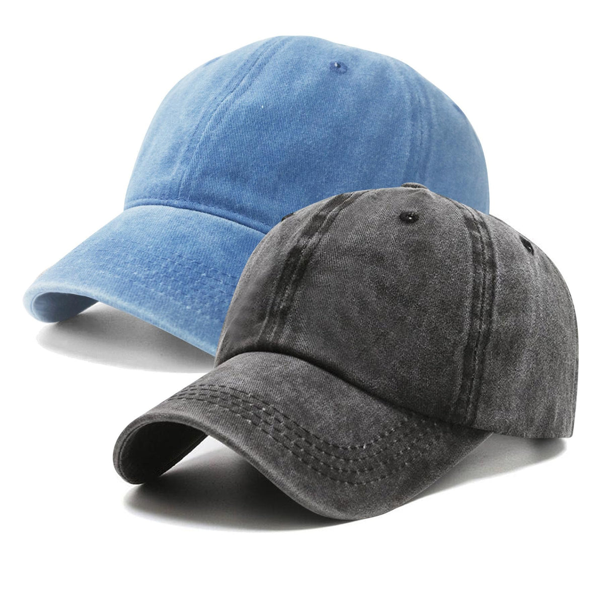 PFFY 2 Packs Vintage Washed Distressed Baseball Cap Dad Hat for Men Women