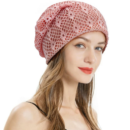 ZLYC Women Fashion Knit Slouchy Beanie Hat Thin Stretch Skull Cap