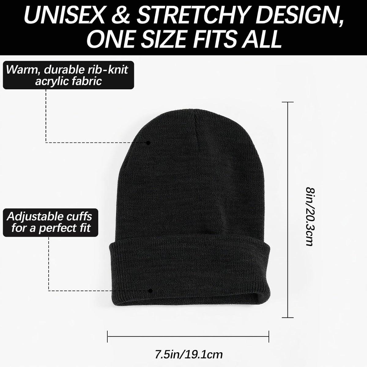 Beanie Hats for Men Beanie for Women Winter Knitted Hat Stocking caps, Soft Ski Hat Warm Blank