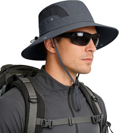 Sun Hat for Men Women UV Protection Wide Brim Fishing Hats Breathable UPF 50+ Boonie Bucket Hats Beach Safari Hiking Garden