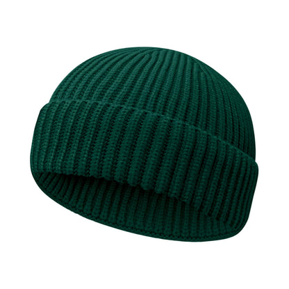 Wool Fisherman Beanies for Men Women Short Cuff Knit Beanie