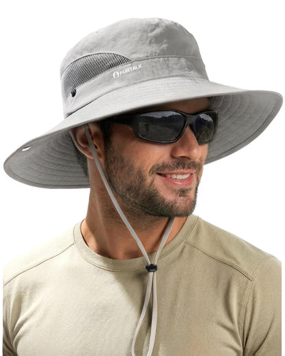 FURTALK Mens Bucket Sun Hat UPF Protection Wide Brim Breathable Fishing Hat