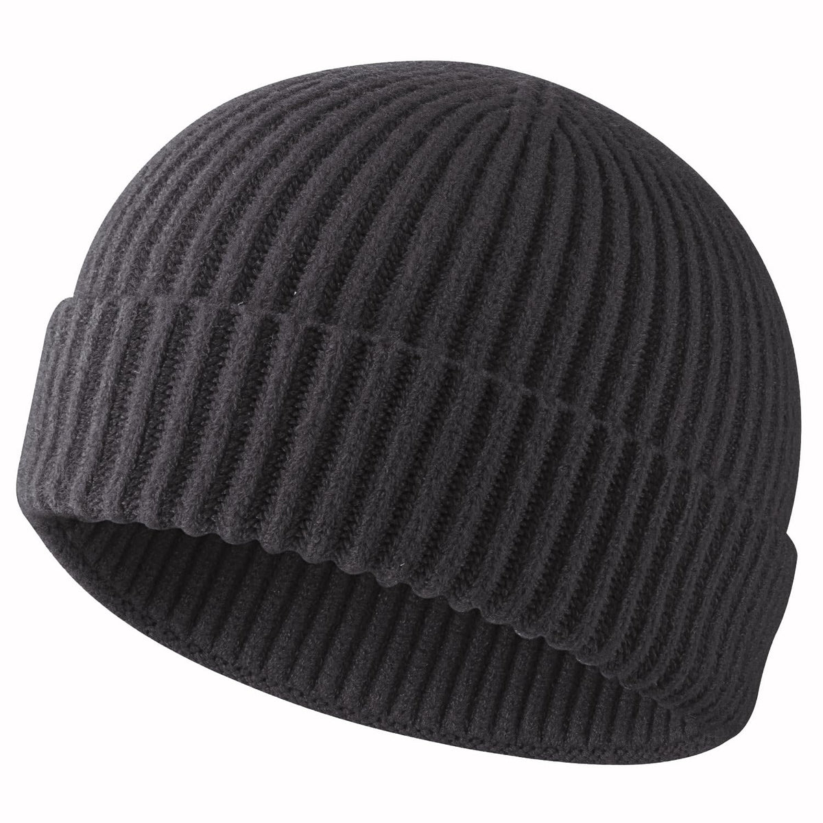 ROYBENS Swag Wool Knit Cuff Short Fisherman Beanie for Men Women Winter Hat
