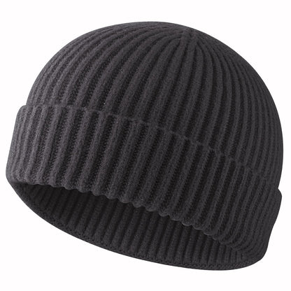 ROYBENS Swag Wool Knit Cuff Short Fisherman Beanie for Men Women Winter Hat