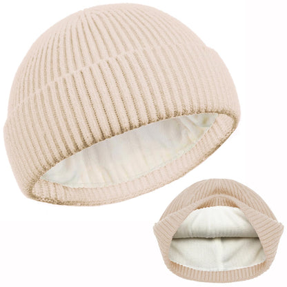 ROYBENS Swag Wool Knit Cuff Short Fisherman Beanie for Men Women Winter Hat
