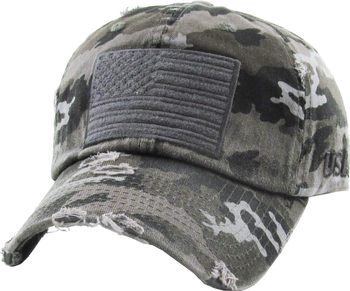 KBETHOS Flag USA America Military Thin Blue Line Thin Red Line Vintage Distressed Baseball Cap Dad Hat Unisex Adjustable…