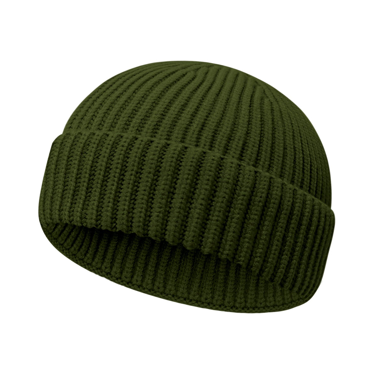 Wool Fisherman Beanies for Men Women Short Cuff Knit Beanie