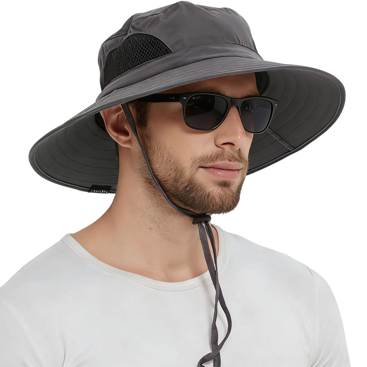 Wide Brim Sun Bucket Hat, Waterproof Boonie Hat for Men & Women