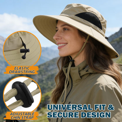 Wide Brim Sun Bucket Hat, Waterproof Boonie Hat for Men & Women
