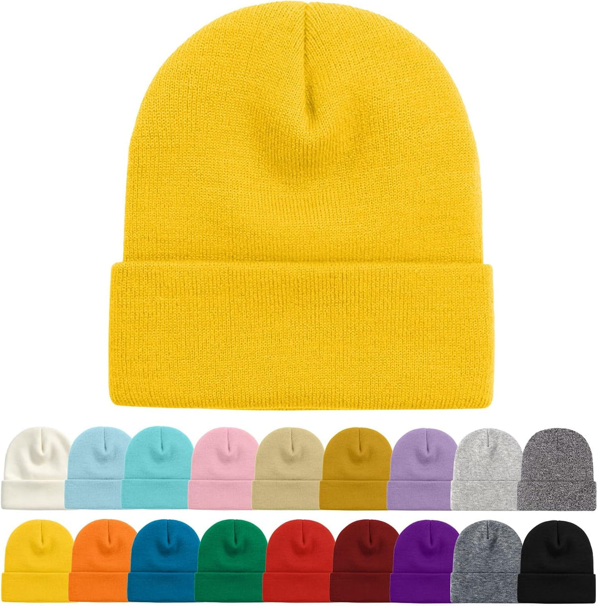 ZOORON Beanie for Women Men Ski Watch Cap Cuffed Plain Skull Knit Hat Soft Fisherman Winter Hat
