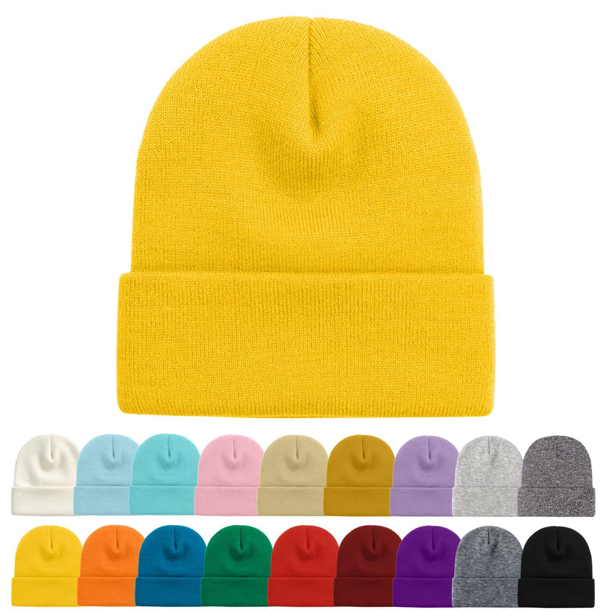 ZOORON Beanie for Women Men Ski Watch Cap Cuffed Plain Skull Knit Hat Soft Fisherman Winter Hat