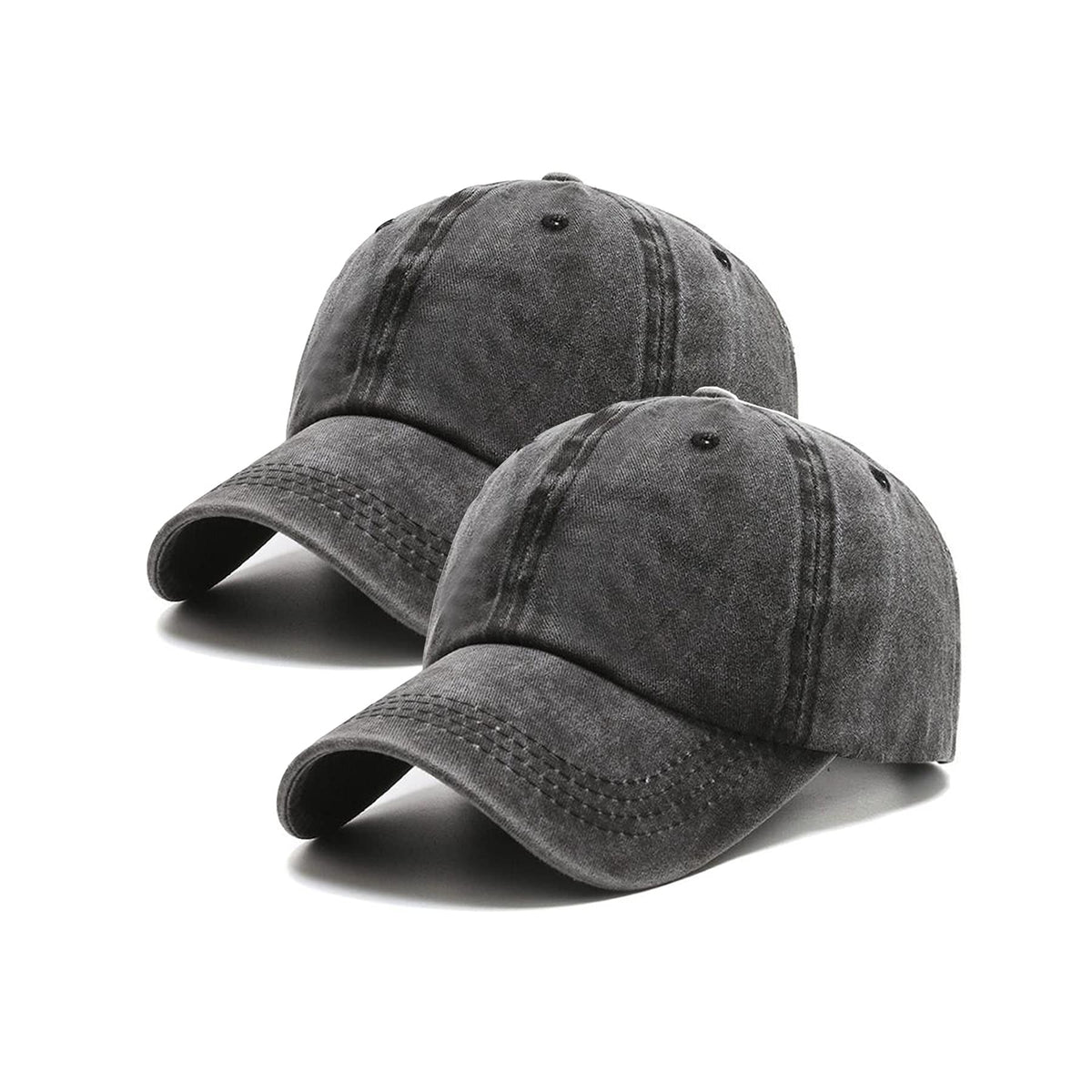 PFFY 2 Packs Vintage Washed Distressed Baseball Cap Dad Hat for Men Women