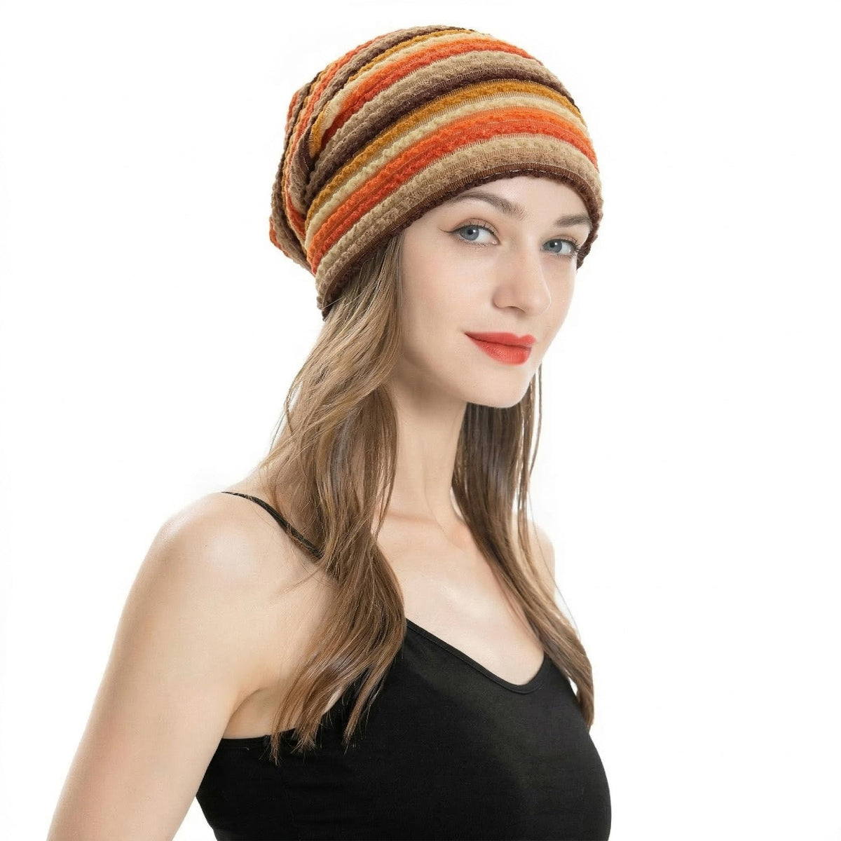 ZLYC Women Fashion Knit Slouchy Beanie Hat Thin Stretch Skull Cap