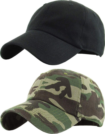 KBETHOS Classic Unisex Cotton Adjustable Low Crown Baseball Cap – Plain Dad Hat