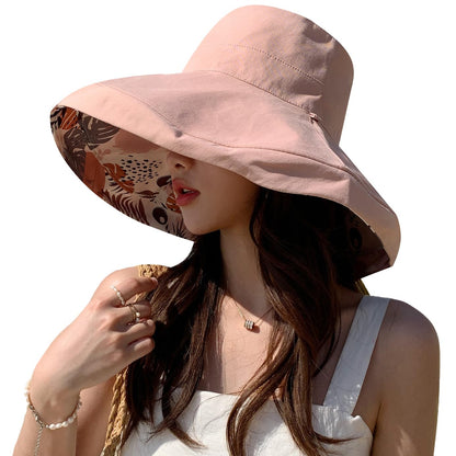 HUAMULAN Women Summer Vacation Wide Brim Sun Hat Reversible Fishing Hats