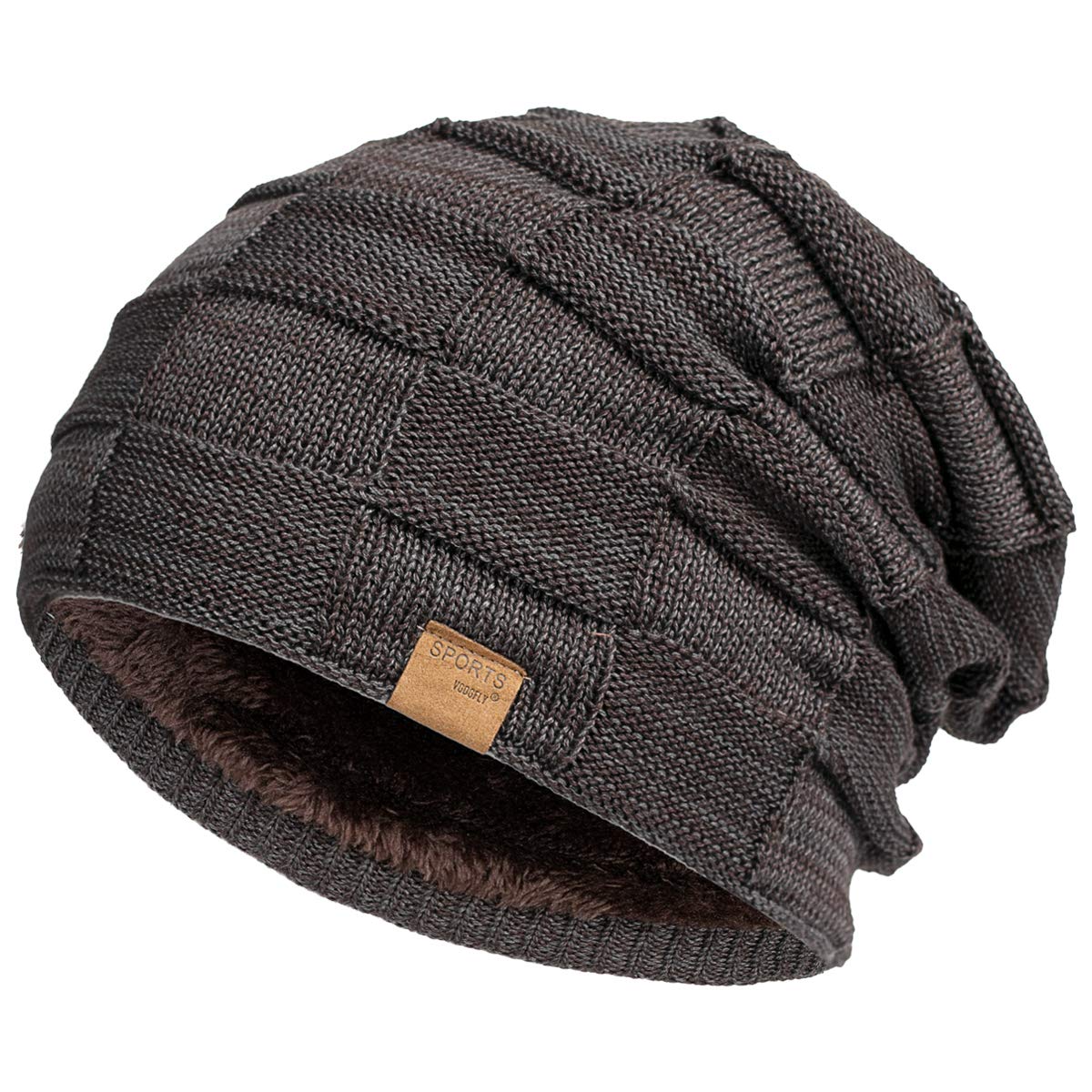 Vgogfly Slouchy Beanie for Men Winter Hats for Guys Cool Beanies Mens Lined Knit Warm Thick Skully Stocking Binie Hat