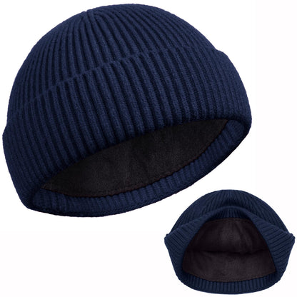 ROYBENS Swag Wool Knit Cuff Short Fisherman Beanie for Men Women Winter Hat