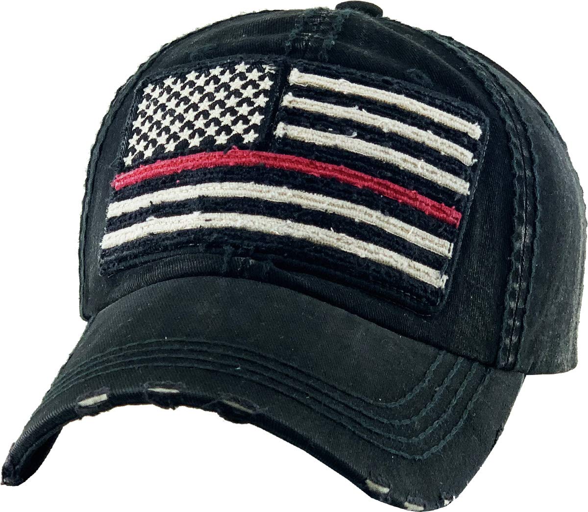 KBETHOS Flag USA America Military Thin Blue Line Thin Red Line Vintage Distressed Baseball Cap Dad Hat Unisex Adjustable…