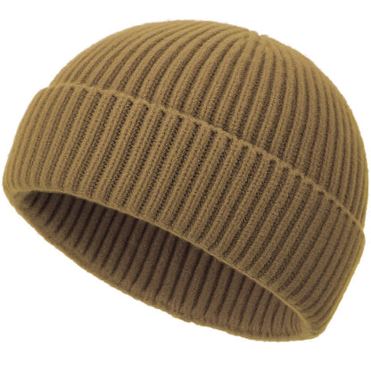 Wool Fisherman Beanies for Men Knit Fall Winter Beanie Hat Skull Cap