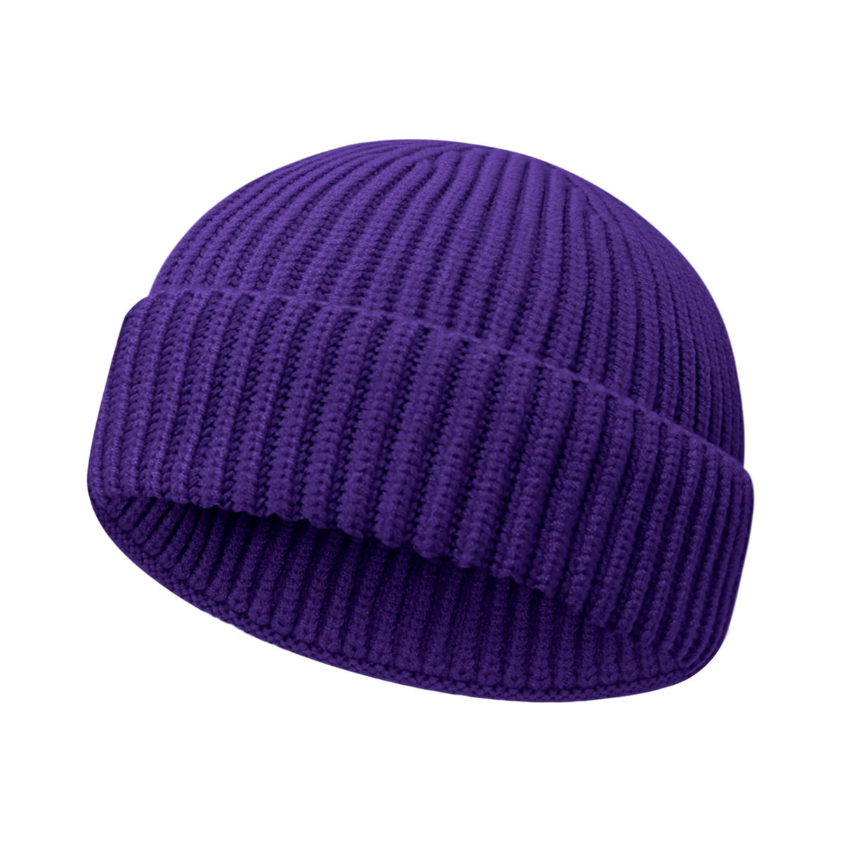 Wool Fisherman Beanies for Men Women Short Cuff Knit Beanie