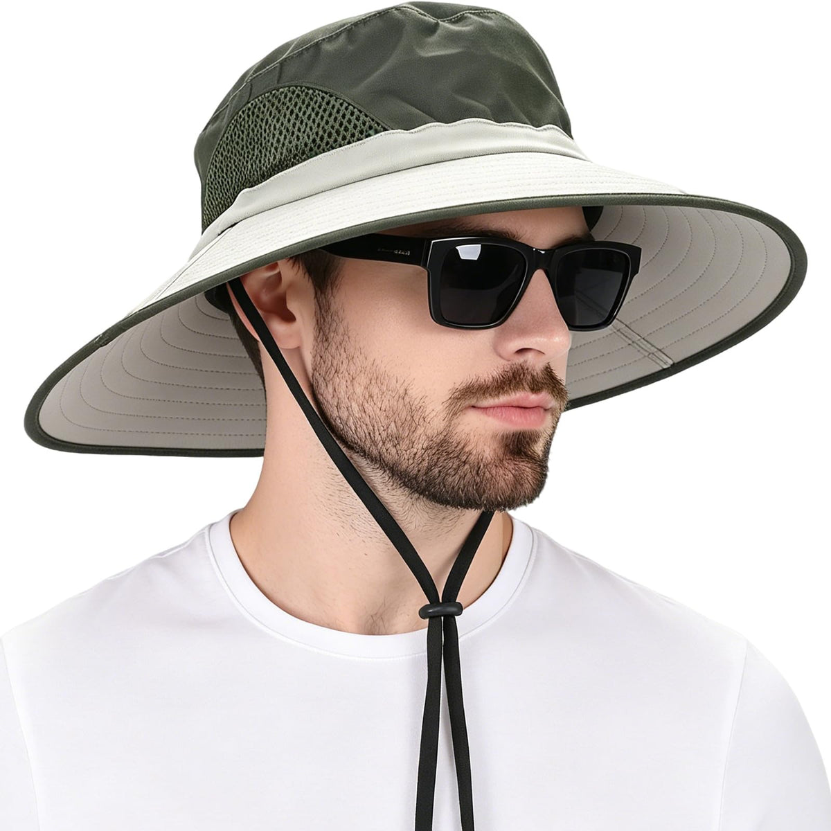 Wide Brim Sun Bucket Hat, Waterproof Boonie Hat for Men & Women