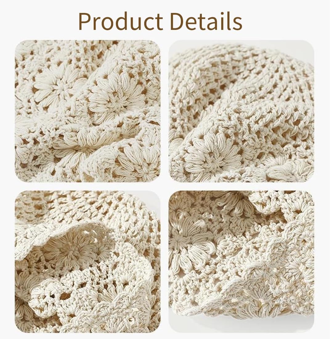Crochet Hat for Women Cotton Slouchy Beanie Knitted Handmade Skull Cap for Travel Daily Wear