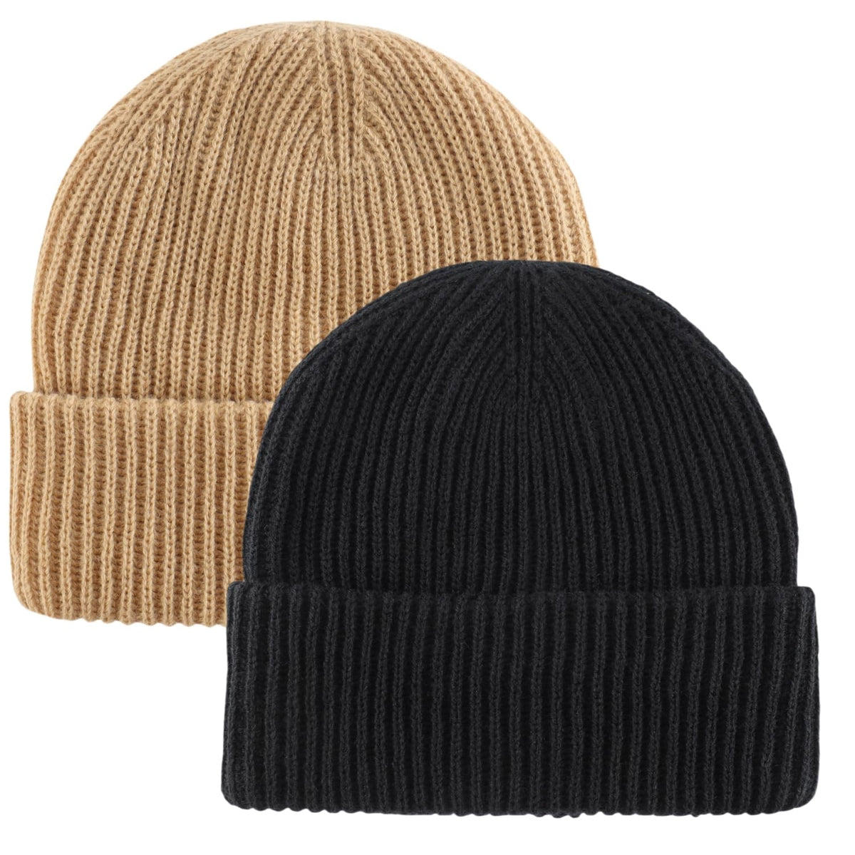 Home Prefer Rib Knit Beanie Hat for Men and Women Cuffed Beanie Winter Hat